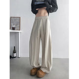 Black Casual Pants Men Fashion Apricot Ice Silk Trousers Men Streetwear Korean Loose Wide Leg Pants Mens Suit Pants M-3XL