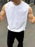 230GSM Cotton Men's Tank Tops Comfortable Muscle Fit Athletic Vest for Gym and Summer Workouts Korean Basic Sleeveless Tee Tops
