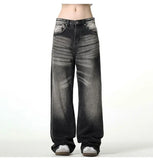 Spring Autumn Jeans Men Fashion Leisure American Style Denim Male Trousers Basic Slouchy Vintage Washed Loose Mopping Bleached