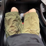Summer Thin Shorts Men Fashion Retro Pocket Shorts Men Japanese Streetwear Hip-hop Loose Cargo Shorts Mens Beach Shorts M-4XL