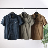 American Vintage Shirt High-end Men's Clothing Cargo Streetwear Casual Workwear Short-sleeved Shirt Tops New Summer Aesthetic