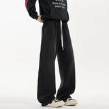 New Men's Jeans Washed Jeans Pants Unisex Drawstring Denim Pants Male Streetwear Korean Straight cylinder loose Cowboy Trousers