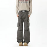 Cargo pants mens Large Pocket Loose Overalls Men's Outdoor Sports Jogging Tactical Pants  Pure Cotton Casual Work Pants