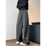 new Spring Summer Fashion Casual Pans For Men Streetwear Solid Color wide Pants Elastic Waist Wide Leg Men's Joggers