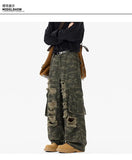 Ripped Camo Jeans Men 2025 New Loose Straight Leg Denim Pants Outdoor Hiking Trousers Casual Comfort Street Style Fashion