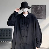 New Classic Shirt Men Clothing Chinese Style Long-sleeved Buttoned Scholar White Shirt Ancient Style Fashionable Casual Blouse