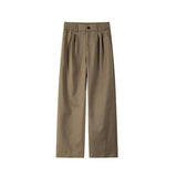 Brown Suit Pants Men Society Mens Black Dress Pants Korean Loose Casual Straight Pants Mens Office Formal Trousers Large Size