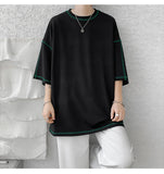 Summer Short Sleeve T-shirt Men Fashion Oversized Black T Shirt Men Streetwear Hip Hop Loose O-Neck White Tshirt Mens Top S-2XL