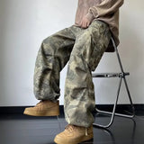 Y2K Fashion Multi Pockets Camouflage Baggy Cargo Jeans Pants For Men Clothing Korean Casual Women Long Trousers Ropa Hombre