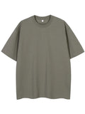 260GSM Summer T Shirt Men Korean Fashion Short Sleeve Loose Basic T-shirts Solid Tops Oversized Tee Unisex