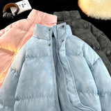 Hip Hop Winter Fleece Fluffy Jacket Streetwear Harajuku Fuzzy Zipper Coat Men Autumn Solid Color Lightweight Jackets Black