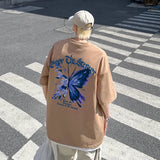 Men's T-shirts Oversized 5XL Casual Summer Wear Black Cotton Men Tshirt Butterfly Print Tee Shirts Fashion for Men New Clothes