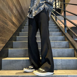 Men's Four Seasons New Mid-Waist Micro-Flared Casual Pants Fashion trend Leisure Mens Flared Leg Trousers Korean Pants Men