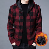 Winter New Men's Fleece Thickened Cardigan Knit Sweater / Male Loose Warm Hooded Add Wool Jacket Coat