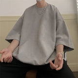 Oversized Solid Color T-shirt 9 Colors Men Summer New Half Sleeve Hip Hop Drop Shoulder Casual Tshirt Fashions Harajuku Tee Tops