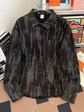 Spring Tie-dye Long Sleeve Corduroy Shirt For Men Y2K Vintage Streetwear Casual Shirts Elegant Man Clothes Hip Hop Blouse