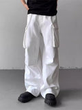 Ropa Y2K Fashion Multi Pockets White Pleated Baggy Jeans Cargo Pants For Men Clothes Wide Leg Loose Casual Lady Trousers