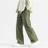New American Casual Pants Men Loose Straight Leg Trendy Versatile Trousers 5XL Elastic Waist Drawstring Clean Fit Streetwear