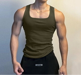 Men Tank Tops Solid Color O-neck Sleeveless Streetwear Casual Male Vests Fitness Summer Workout Men Clothing S-5XL