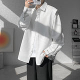 Sleek Drape Shirt Innovative Faux Two-Piece Design Modern Layered Look Stylish Comfortable Fabric Trendy Chic New Fashion Forwar