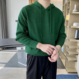 New Japanese Leisure Men's Hooded Sweater Trendy Harajuku Preppy Style Long Sleeve Hoodies Autumn Casual Vintage Warmth Knitwear