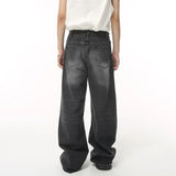 Fashion Men New Baggy Jeans Male Casual High Waist Straight Wide Leg Denim Trousers High Street Solid Color Comfortable Pants
