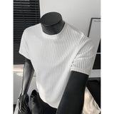 Men Slim Fit Ice Silk Cool Comfort Round Neck Plain Color Summer T Shirt Breathable Lightweight Soft Basic Undershirt Casual Tre