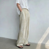 Summer Linen Pants Men Oversized Thin Beige Casual Pants Men Streetwear Korean Loose Wide Leg Pants Mens Tie-dye Trousers M-3XL