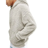 Autumn Winter Men's Tops Plush Hooded Sweater Fashion Solid Warm Hoodies Y2K Streetwear in Hooded Sweatshirts Mens Clothes