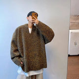 Baggy Pullovers Men Vintage Casual Knitwear All-match High Street Slouchy American Style Autumn Winter Sweaters Personality Chic