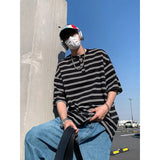 Men Cotton T Shirt Breathable Comfort Round Neck Button Striped Summer Casual Soft Lightweight Streetwear Fashion Cotton Tee Top