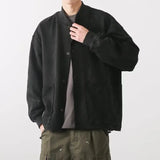 Autumn Winter New Fashion Stand Collar Long Sleeve Solid Jackets Men's Clothing Korean Button Trend All-match Simplicity Tops