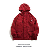 Japanese Cityboy Work Jacket Men's Spring Autumn Multi-pocket Mountaineering Suit High-end Casual Hooded Jacket Chic