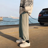 Winter Thick Woolen Pants Men Warm Fashion Casual Straight Pants Men Korean Loose Wide Leg Pants Mens Thicken Suit Trousers
