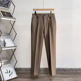 Autumn Men's Suit Pants Hong Kong Style Ins Trendy Straight-leg Slimming Cropped Pants Casual Trendy Draped Western Trousers