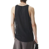 Summer Men's Solid Color Sleeveless Vest Y2k Korean Version Loose Casual Fashion Street Trend Simple Men's New Round Neck Top