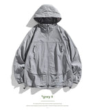 UPF50+Men's Hooded Windbreaker Sunscreen Jacket - Ultra Light Summer Zipper Pocket Elastic Cuffs  Suitable for Outdoor Hiking