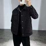 Autumn/winter New Lapels Slims Your Smooth Silhouette Plaid Jacket Versatile Couple's Jacket Loose Fit Other Material