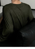 Autumn Laid-back Style Draping Men's T-shirt Luxury Korean Popular O Neck Long Sleeve Tees Leisure Loose Lightweight Basic Shirt