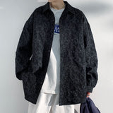 Autumn New Special Shirt Men Black White Embossed embossing Design Shirts Men Korean Blouses Casual Loose Shirt Jacket