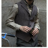 Vests Men Vintage Slim Classic Smart Casual Woolen Coats Autumn American Style Handsome Mature High Street All-match Fashion New