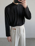 Men T-shirts Turtleneck Basic Daily Simple All-match Pure Color Long Sleeve Leisure Comfortable Fashion  Advanced Ins