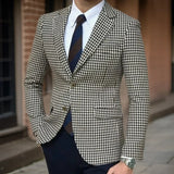 Plaid Men Suit Jacket for Wedding Tuxedo Houndstooth Blazer 1 Pc American Style Notch Style Check Fashion Suit 2024