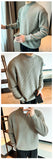 New Korean Retro Men Basic Sweaters Luxury Knit Solid Color Mock Neck Long Sleeve Pullover Casual Textured High Quality Knitwear