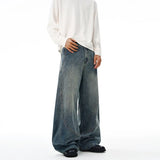 Baggy Classic Jeans Men's Vintage Wash Cotton Wide-leg Denim Pants Loose Fashion Spliced Streetwear Trendy Hip-hop Y2K Trousers