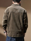 Corduroy Jacket Autumn New Men's Jacket Fashion Vintage Street Style Casual Single Breasted Coat Male Brand Clothes M110