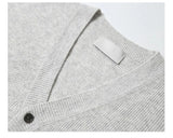 Autumn Fashion Men Luxury Knitted Sweater Coats Trendy Korean Popular V Neck Long Sleeve Cardigan Jacket Casual Stylish Knitwear