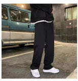 Men's Loose-fit Straight-leg Casual Pants Drawstring Summer Lightweight  Wide-leg Sweatpants for Men Comfortable Long Pants