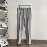 Autumn Men's Suit Pants Hong Kong Style Ins Trendy Straight-leg Slimming Cropped Pants Casual Trendy Draped Western Trousers