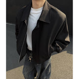 Autumn Short Jacket Men Fashion Casual Shoulder Padded Jackets Men Streetwear Korean Loose Bomber Jacket Mens Clothes M-3XL